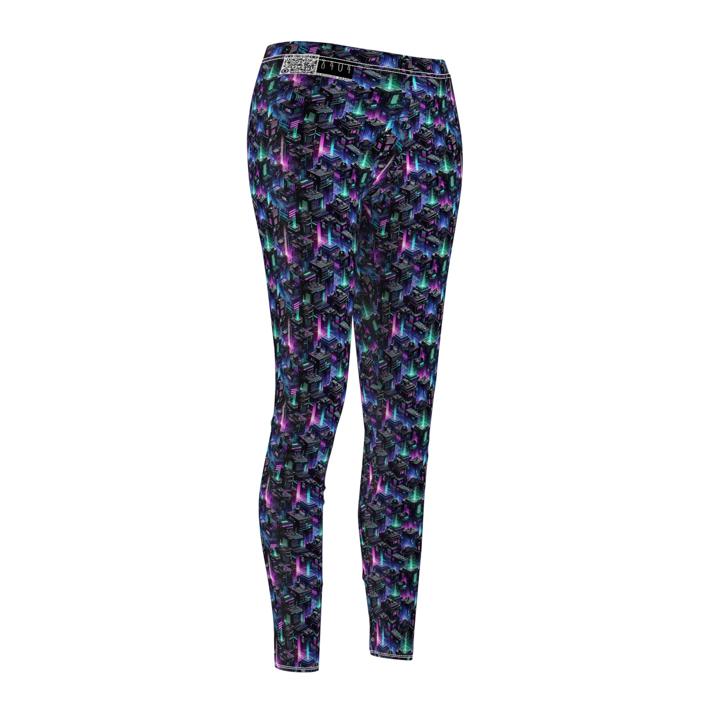 Tech Noir Graphics Futuristic Tech Aesthetics Women's Cut & Sew Casual Leggings - 8404 Design-55