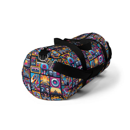 Digital Pop Culture Mashup Maximalist Pop Duffel Bag - 8404 Design-52