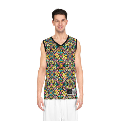 Neon Pop Art Revival Pop Culture Retro Basketball Jersey - 8404 Design-59