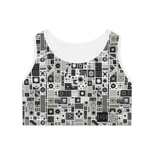Digital Minimalism Minimalist Tech Sports Bra - 8404 Design-45