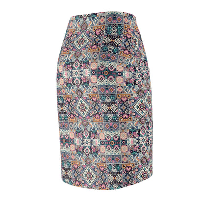 Digital Artisanal Fusion Digital Artisanal Women's Pencil Skirt - 8404 Design-65