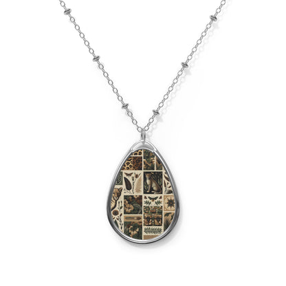 Streetwear Safari Urban Jungle Explorer Oval Necklace - 8404 Design-51
