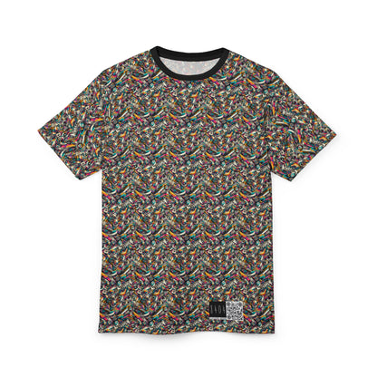 Urban Graffiti Fusion Eclectic Street Art Meets Modern Tech Culture Unisex Cut & Sew Tee - 8404 Design-55