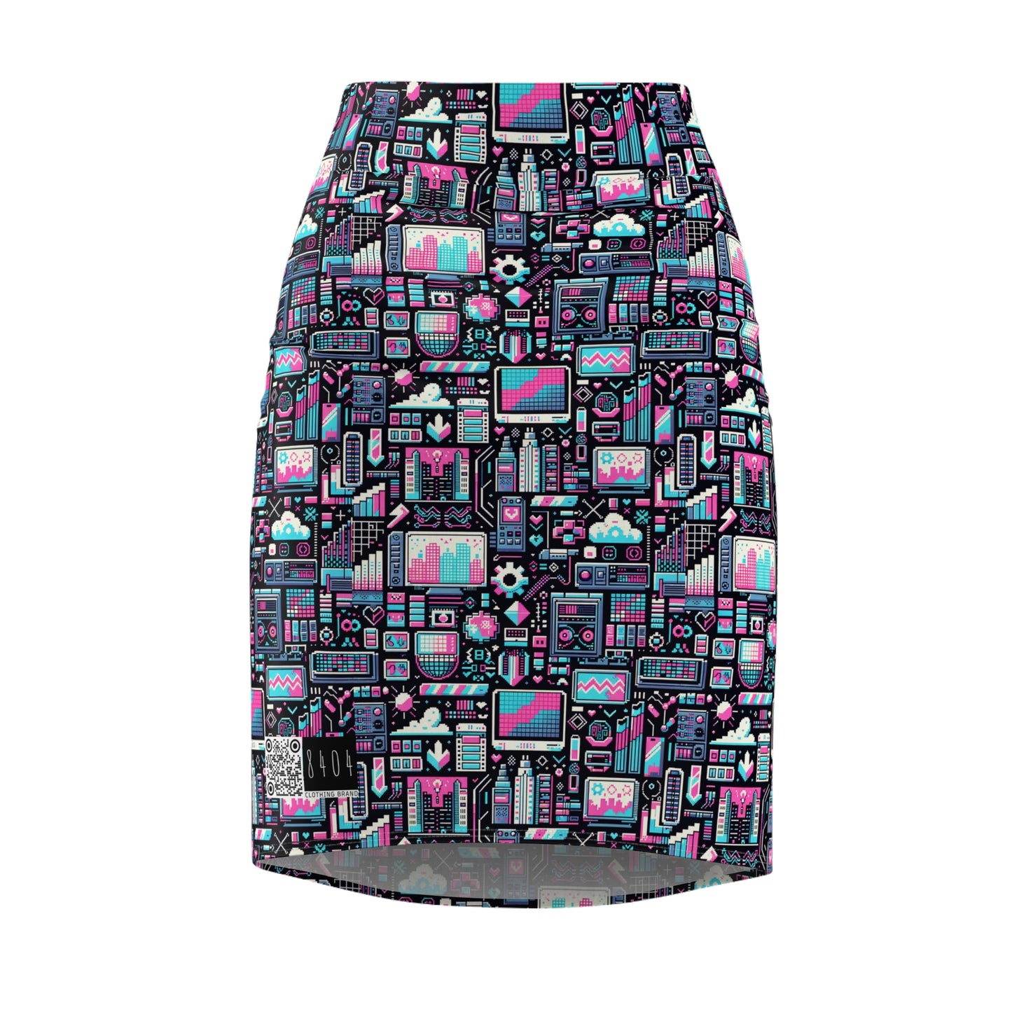 Digital Rebellion Youthful Streetwear with a Rebellious Digital Twist Women's Pencil Skirt - 8404 Design-71