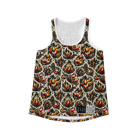 Fire & Flames Bold Streetwear Statement Women's Tank Top - 8404 Design-57