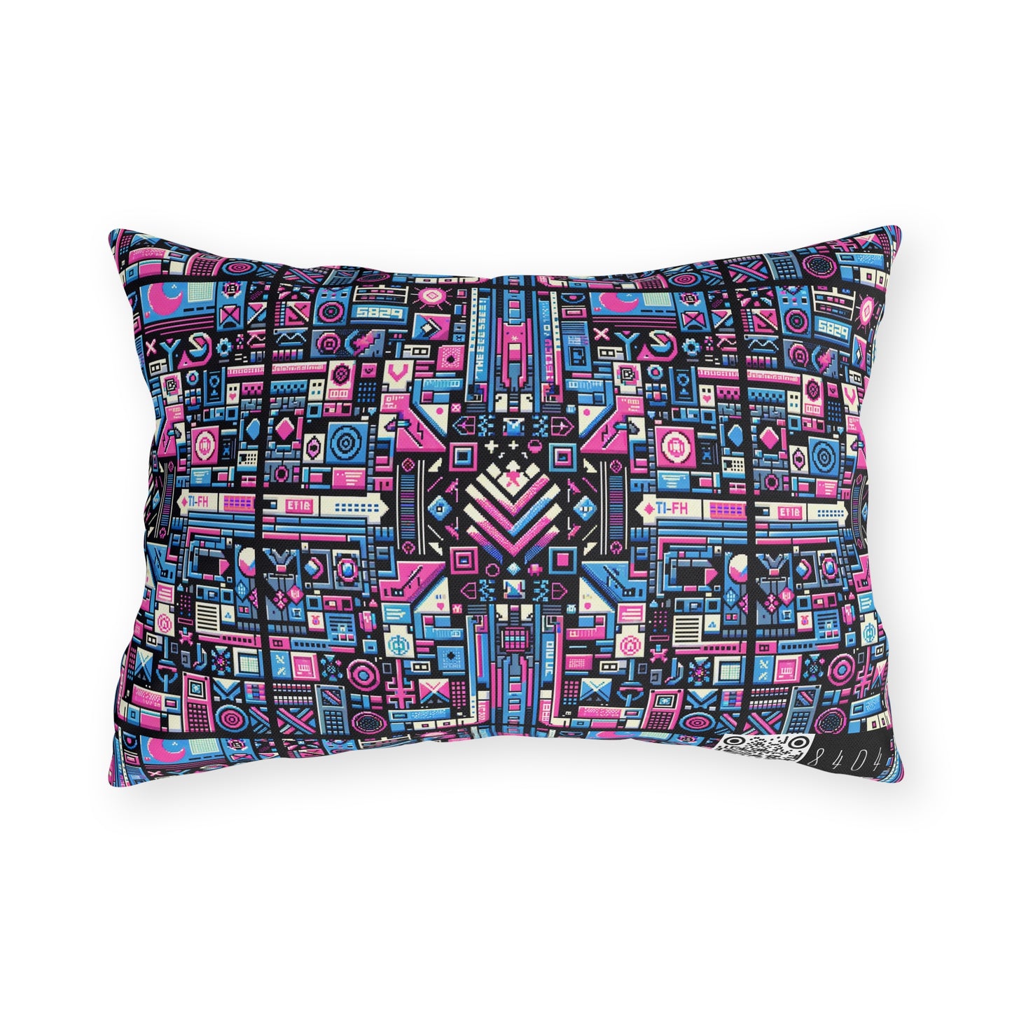 Digital Rebellion Youthful Streetwear with a Rebellious Digital Twist Outdoor Pillow - 8404 Design-65