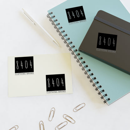 8404 Logo Sticker Sheets - Holographic, Transparent, or White - 6 In. X 4 In. or 11 In. X 8.5 In. - 1 Sheet of 4 Stickers