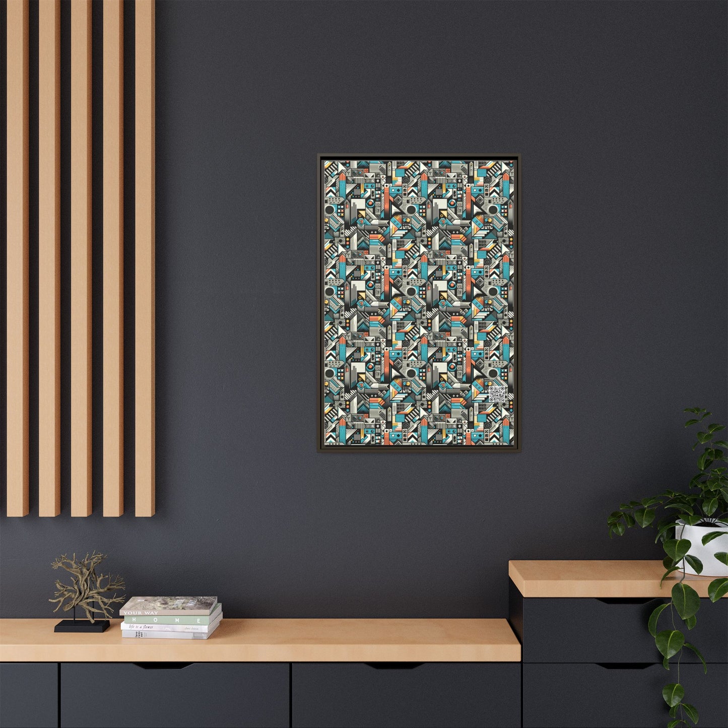 Digital Street Art Urban Street Style Matte Canvas, Framed (multi-color) - 8404 Design-81 A