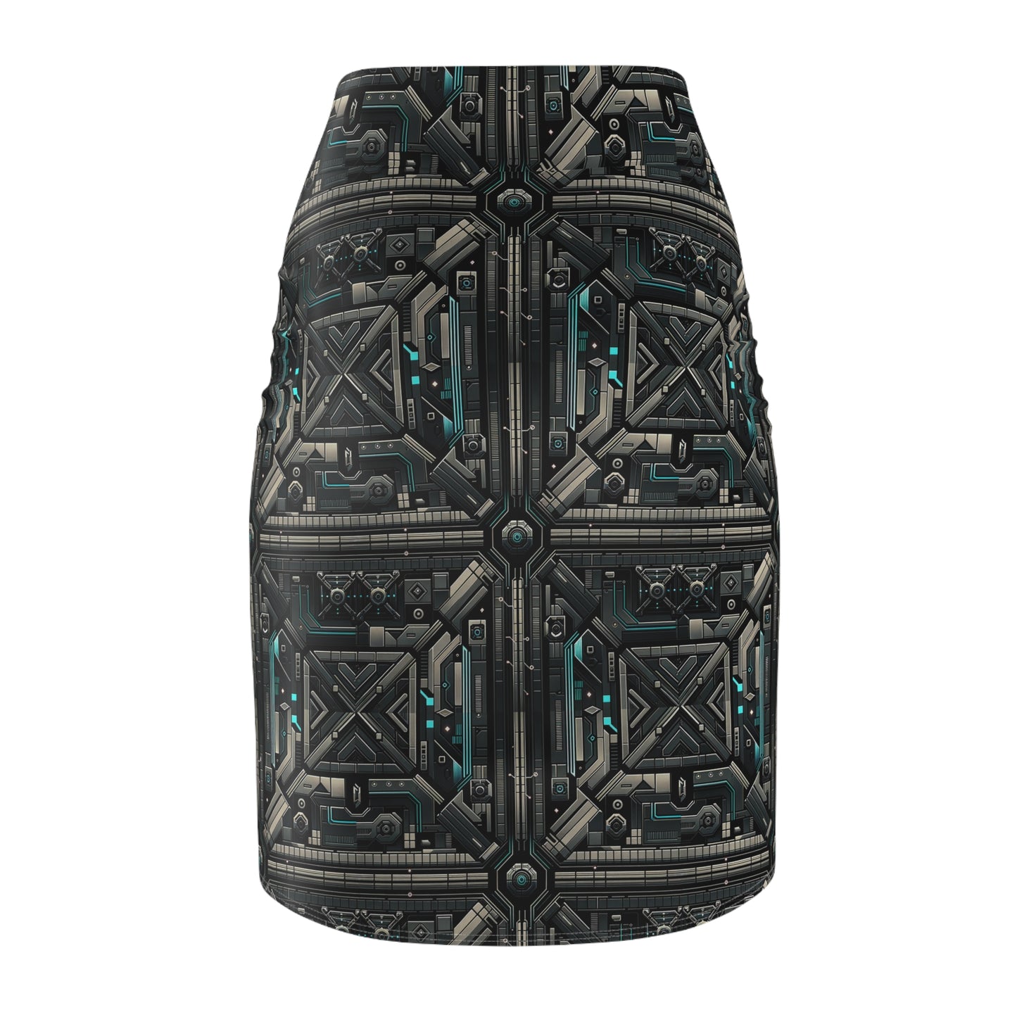 Tech Noir Futuristic Tech Aesthetic with a Dark Twist Women's Pencil Skirt - 8404 Design-59