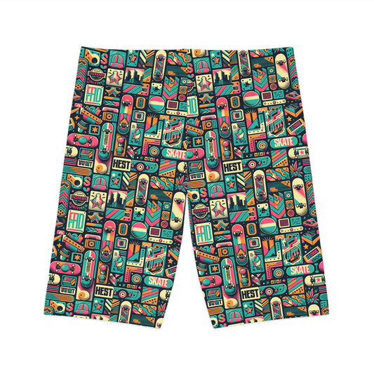 Skate Culture Revival Urban Retro Cool Women's Bike Shorts - 8404 Design-61