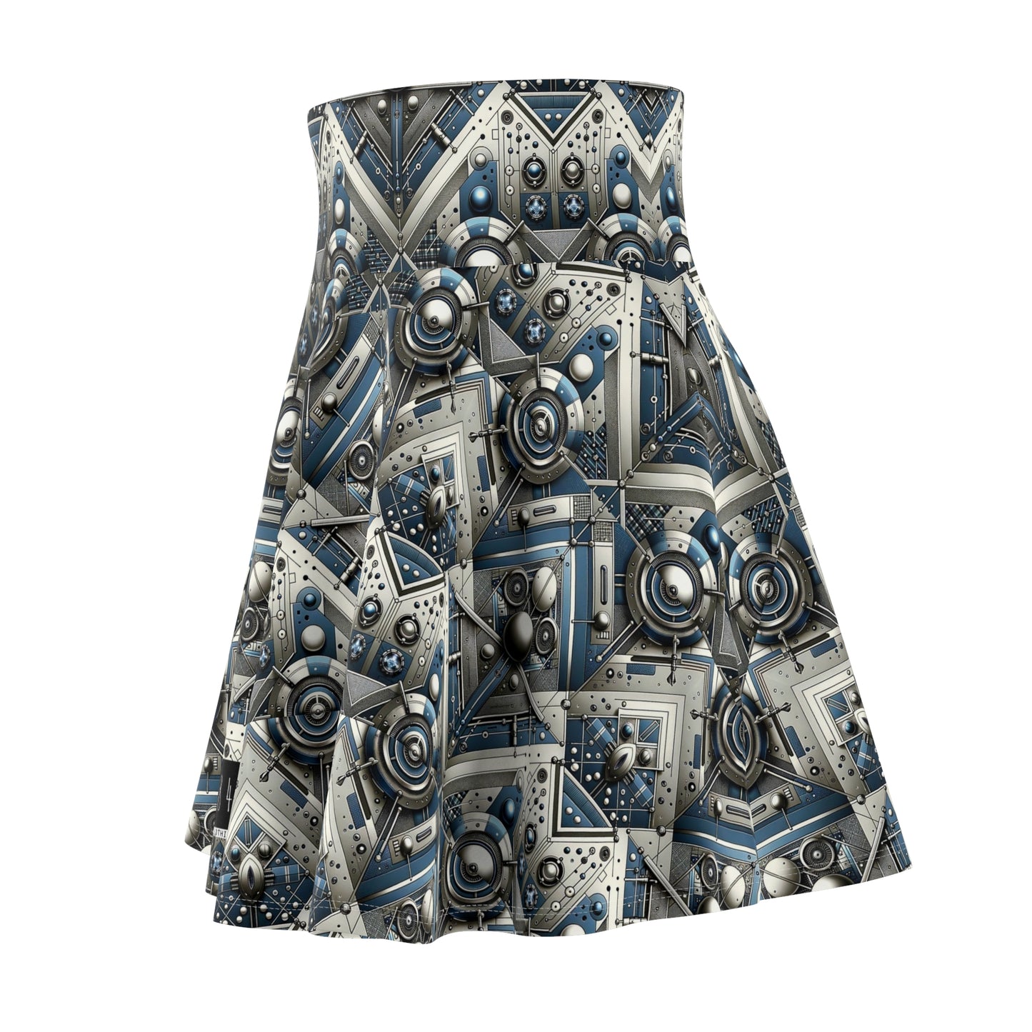 Tech Utility Fusion Tech-Forward Utility With a Futuristic Edge Women's Skater Skirt - 8404 Design-63