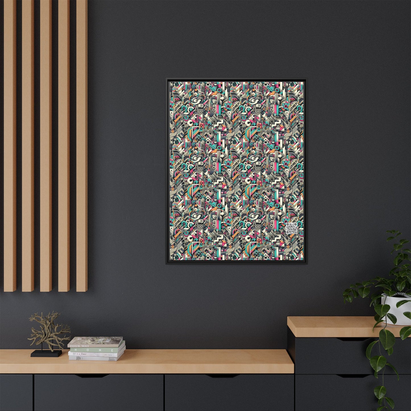 Digital Street Art Urban Street Style Matte Canvas, Framed (multi-color) - 8404 Design-74 A