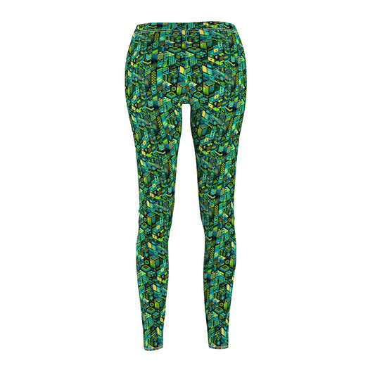 Tech-Infused Neon Tech-Forward Streetwear Women's Cut & Sew Casual Leggings - 8404 Design-61