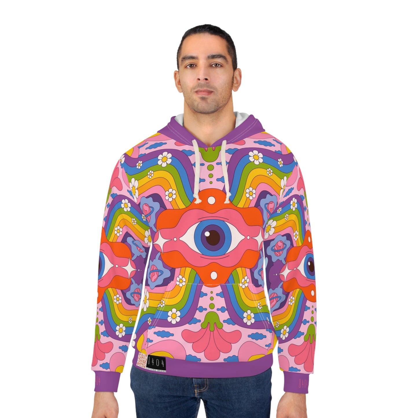 8404's Unisex Adult "The Eye of Trance in Purple" Fashion Pullover Hoodie