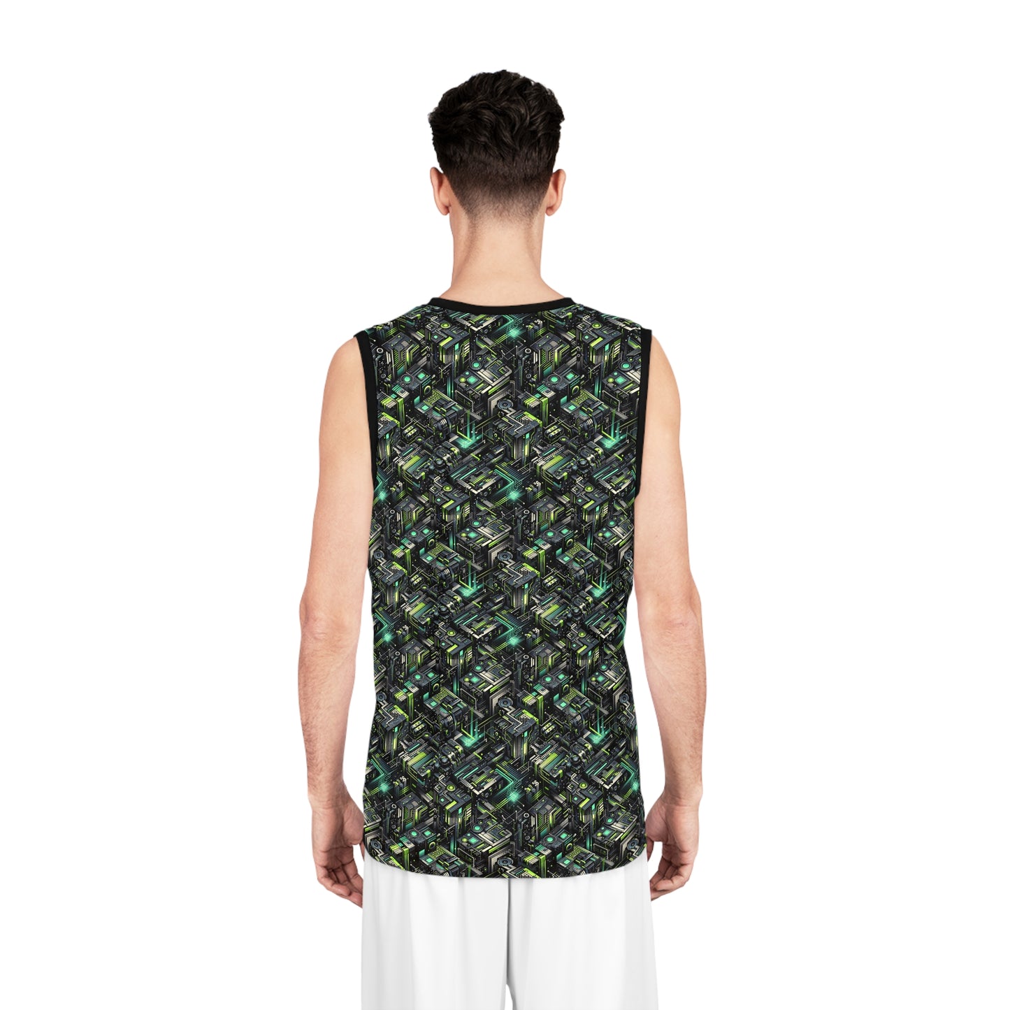 Tech-Infused Graphics Tech-Forward Streetwear Basketball Jersey - 8404 Design-47