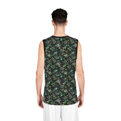 Tech-Infused Graphics Tech-Forward Streetwear Basketball Jersey - 8404 Design-47