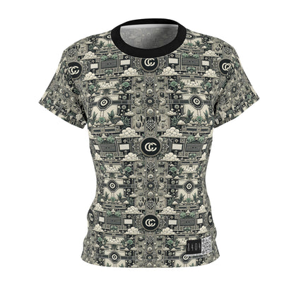 Cyber Garden Party Tech Garden Extravaganza Women's Cut & Sew Tee - 8404 Design-54