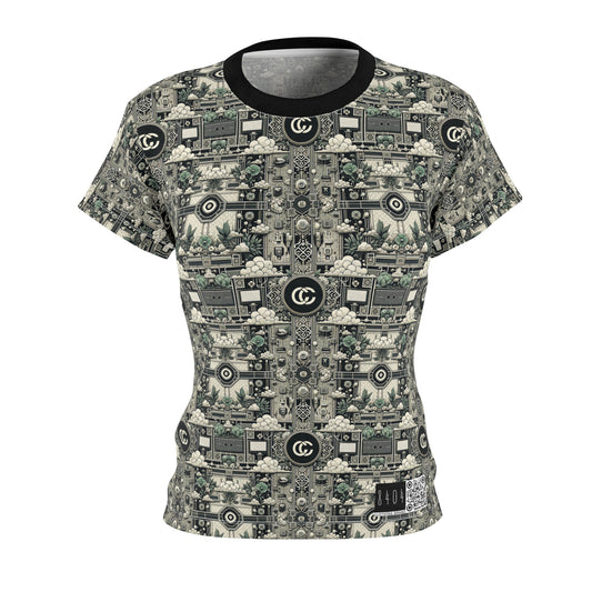 Cyber Garden Party Tech Garden Extravaganza Women's Cut & Sew Tee - 8404 Design-54