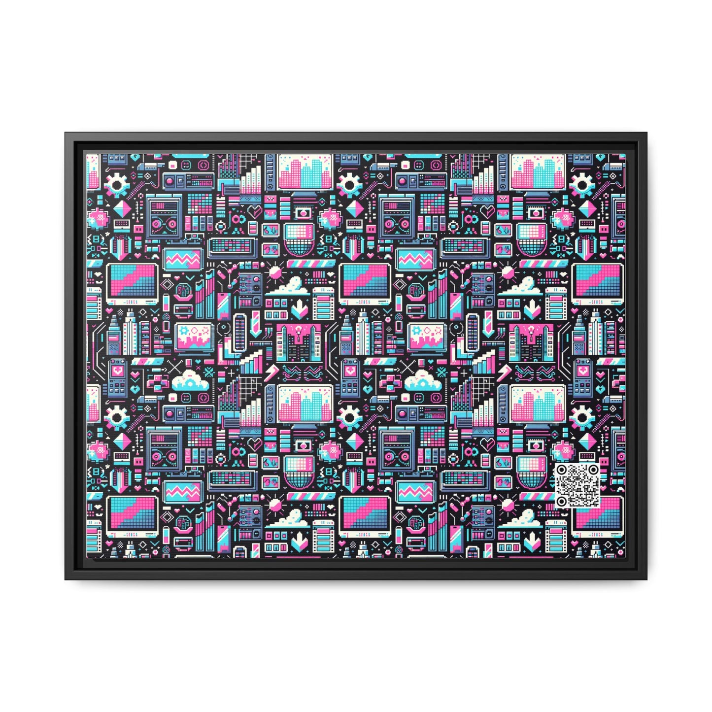 Digital Rebellion Youthful Streetwear with a Rebellious Digital Twist Matte Canvas, Framed (multi-color) - 8404 Design-71 A