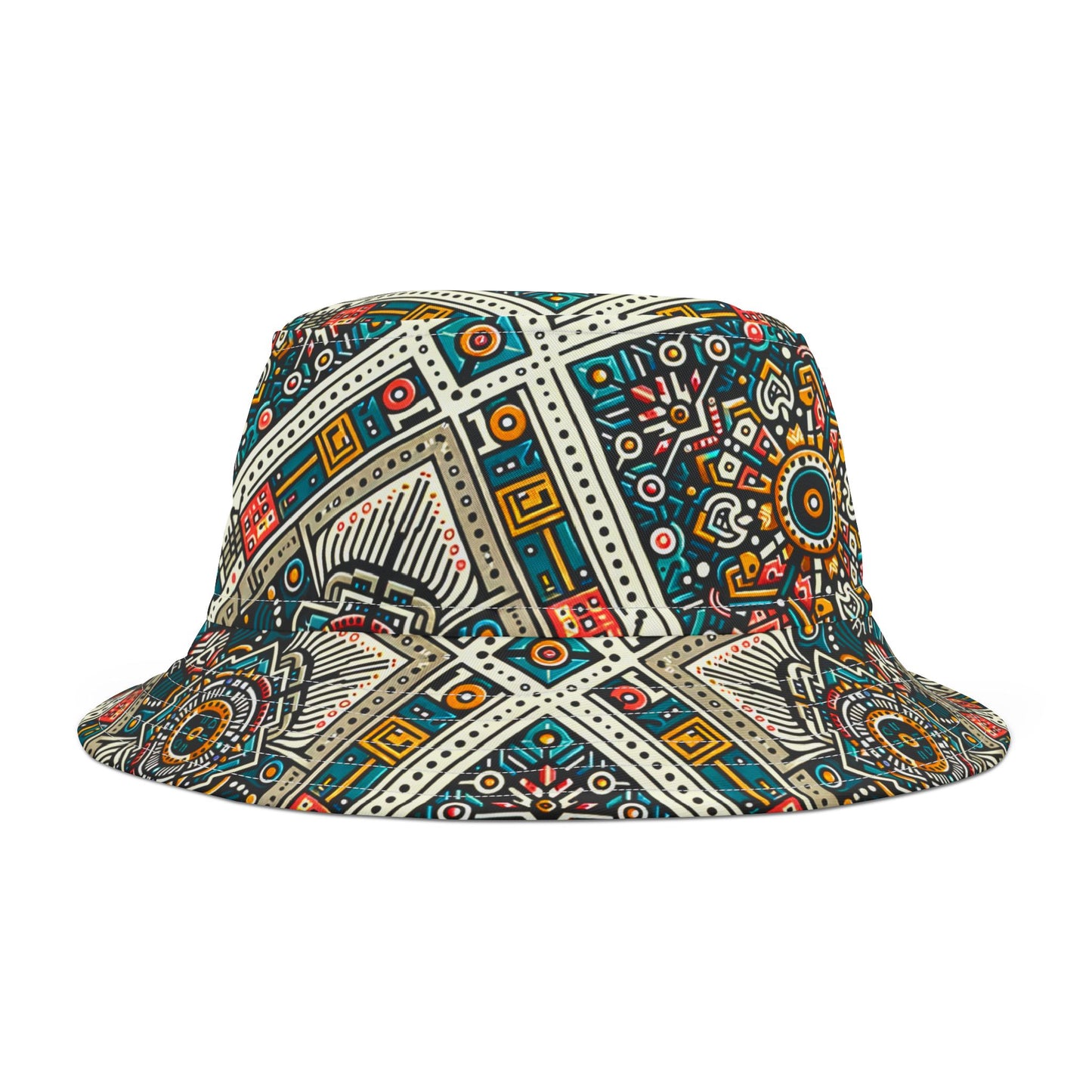 Cultural Fusion Tech Blend of Cultural Heritage With Tech-Inspired Elements Bucket Hat - 8404 Design-64