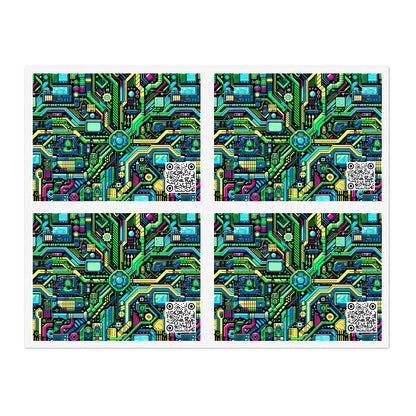 Digital Nomad Chic Cyberpunk Tech Sticker Sheets - 8404 Design-43