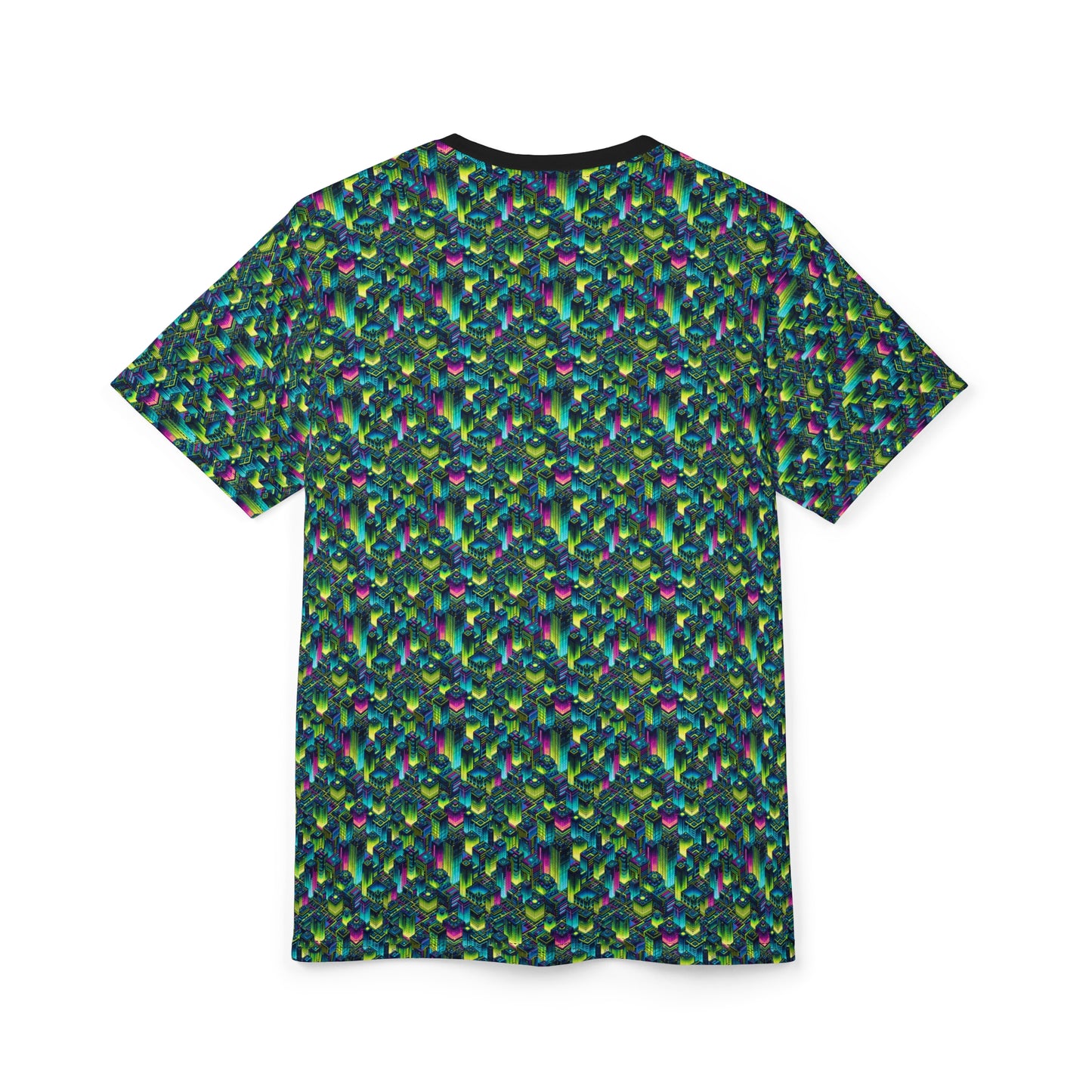 Tech-Infused Neon Tech-Forward Streetwear Unisex Cut & Sew Tee - 8404 Design-65