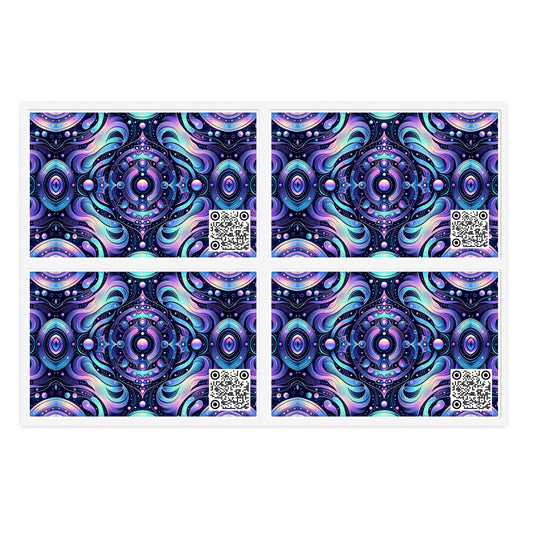 Iridescent Tech Fusion Tech-Forward Streetwear Sticker Sheets - 8404 Design-62