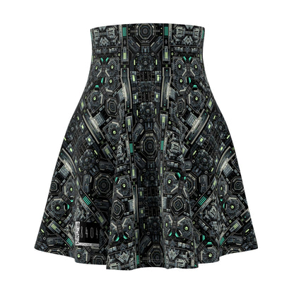 Tech Noir Tech-Forward Minimalism Women's Skater Skirt - 8404 Design-52