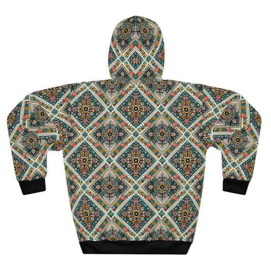 Cultural Fusion Tech Blend of Cultural Heritage With Tech-Inspired Elements Pullover Hoodie - 8404 Design-64