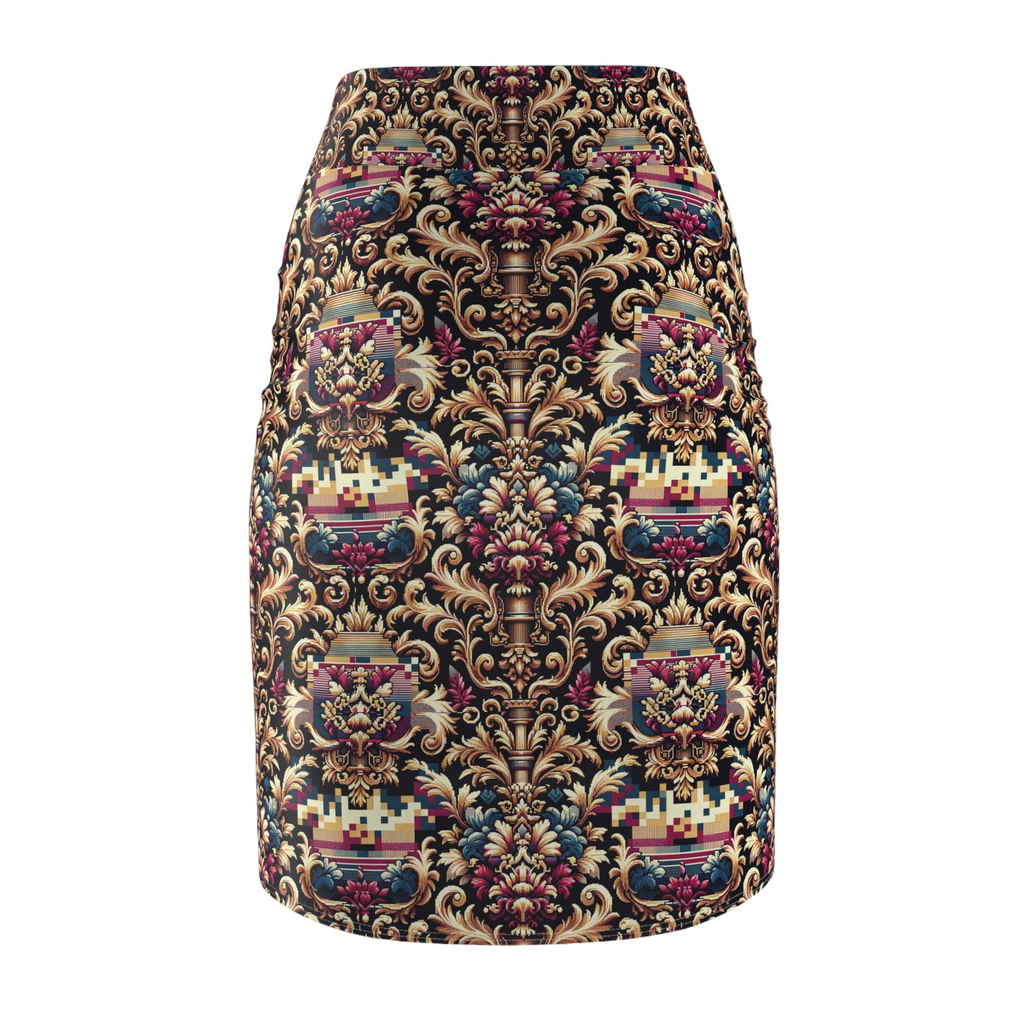 Digital Renaissance Modern Baroque Fusion Women's Pencil Skirt - 8404 Design-53