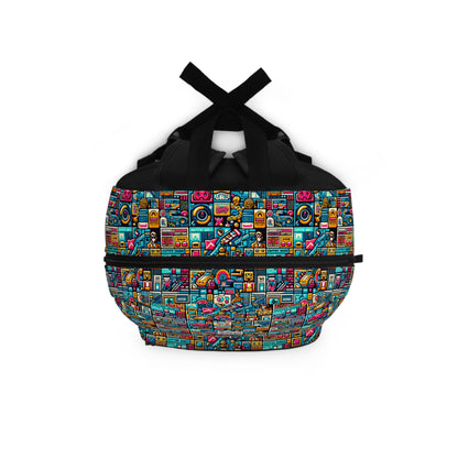 Digital Pop Culture Mashup Maximalist Pop Backpack - 8404 Design-47