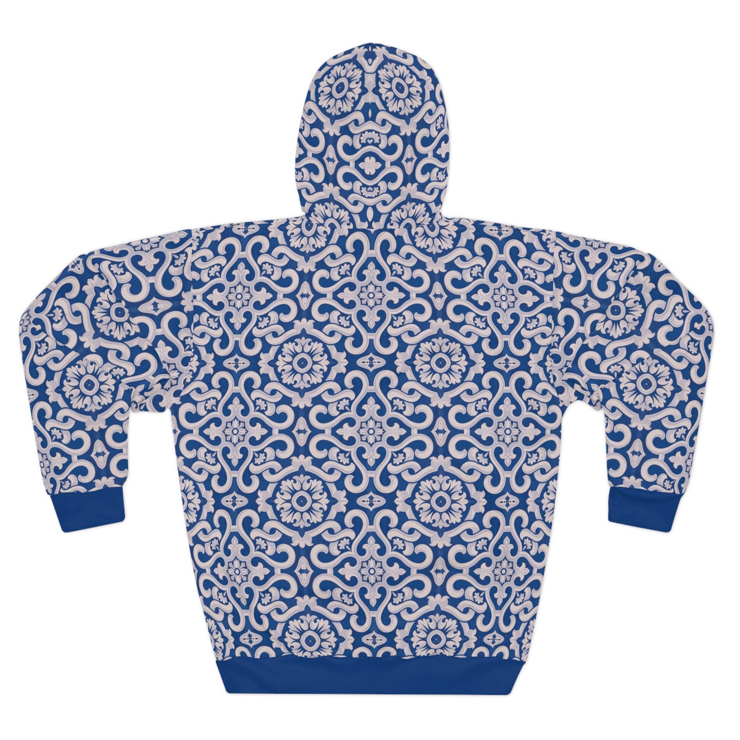 8404 Unisex Adult's "Elegant Mosaic" Fashion Pullover Hoodie in Royal Blue