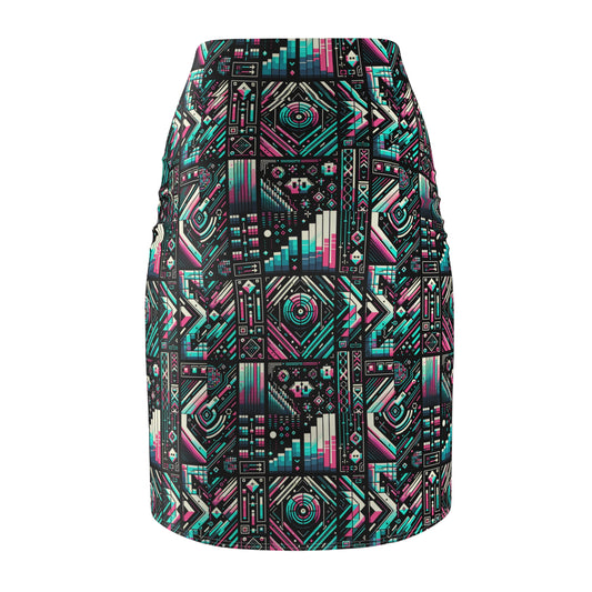 Digital Artistry Digital-native Streetwear Women's Pencil Skirt - 8404 Design-60