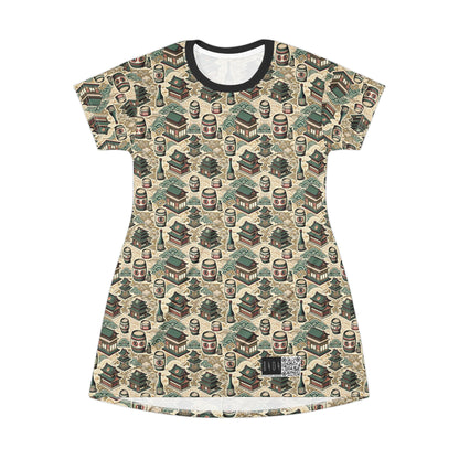 Cultural Artisanal Fusion Contemporary Cultural Elegance T-Shirt Dress - 8404 Design-68