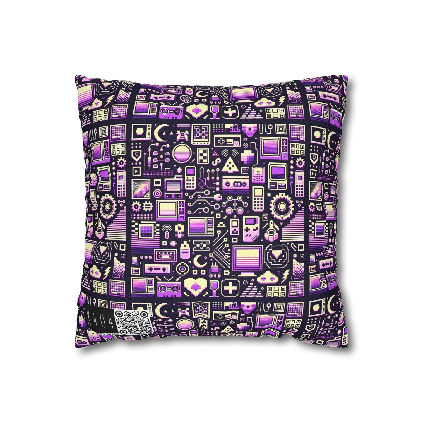 Digital Nostalgia Remix Modern Vintage Fusion Spun Polyester Square Pillowcase - 8404 Design-54