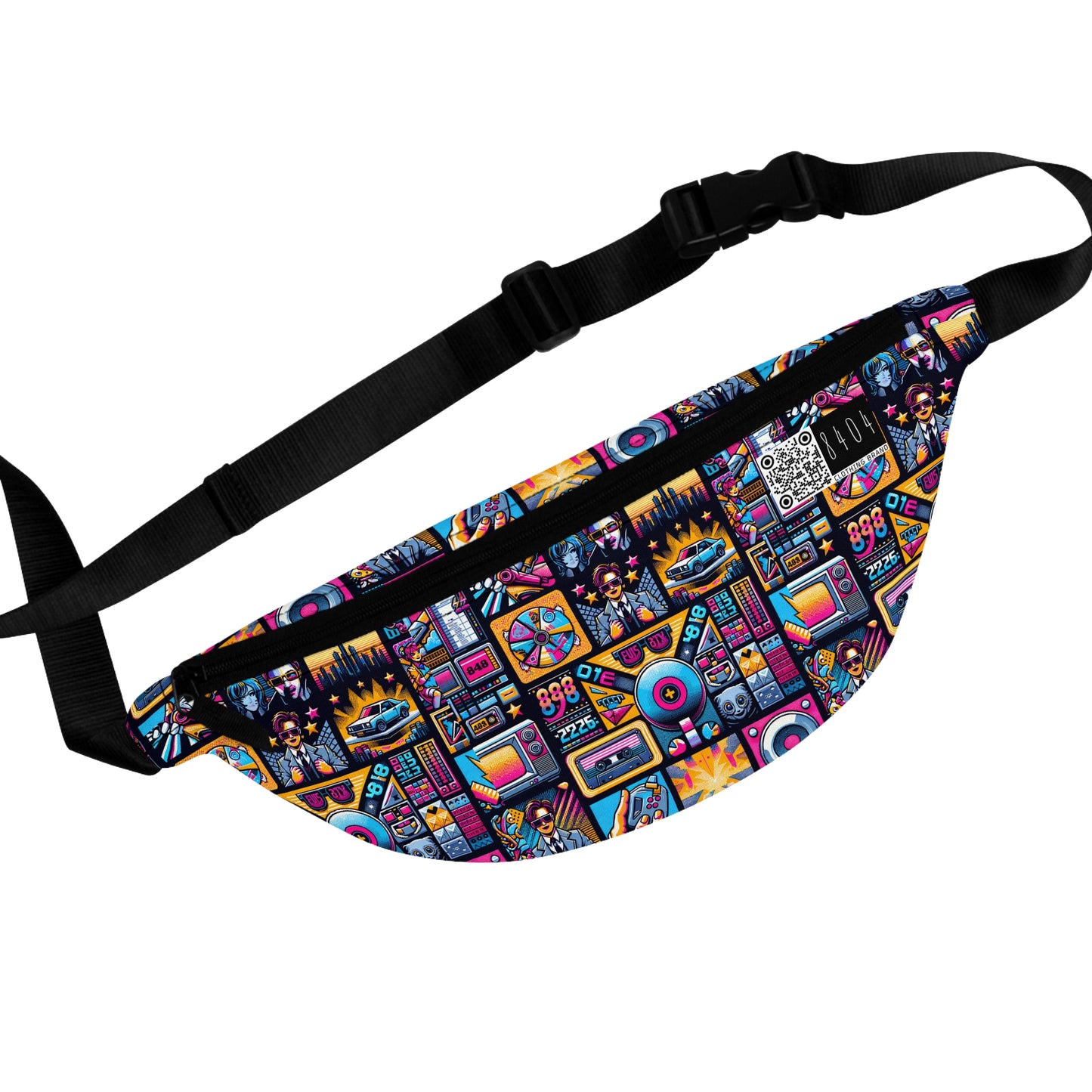 Digital Pop Culture Mashup Maximalist Pop Fanny Pack - 8404 Design-52