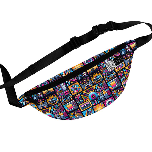 Digital Pop Culture Mashup Maximalist Pop Fanny Pack - 8404 Design-52