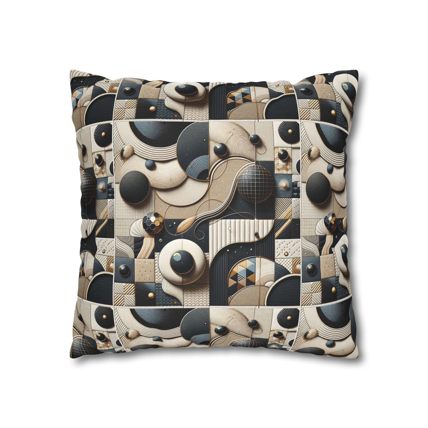 Tech-forward Luxe Streetwear Tech Luxe Fusion Spun Polyester Square Pillowcase - 8404 Design-71