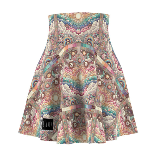 Digital Dreamland Whimsical and Nostalgic Streetwear With a Digital Twist Women's Skater Skirt - 8404 Design-56