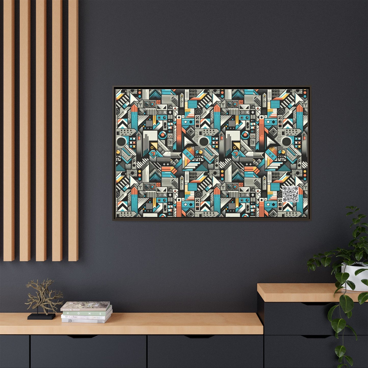 Digital Street Art Urban Street Style Matte Canvas, Framed (multi-color) - 8404 Design-81 A