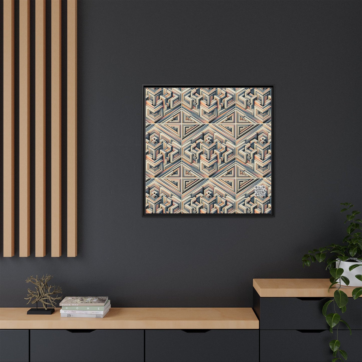 Tech Illusion Graphics Futuristic Artistry Matte Canvas, Framed (multi-color) - 8404 Design-52 A