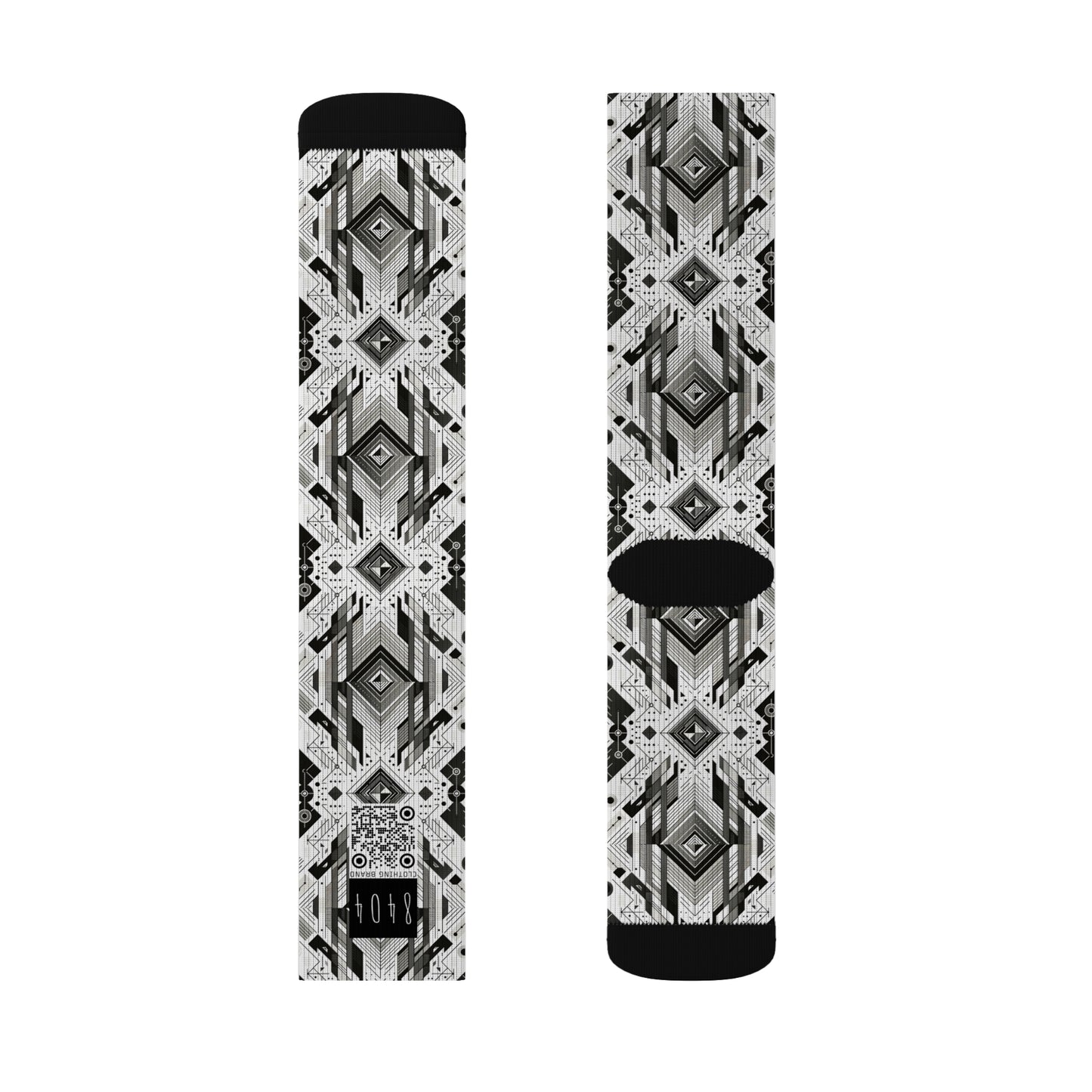 Digital Minimalism Minimalist Tech Sublimation Socks - 8404 Design-51