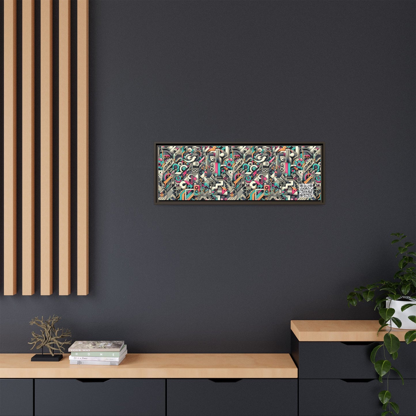 Digital Street Art Urban Street Style Matte Canvas, Framed (multi-color) - 8404 Design-74 B