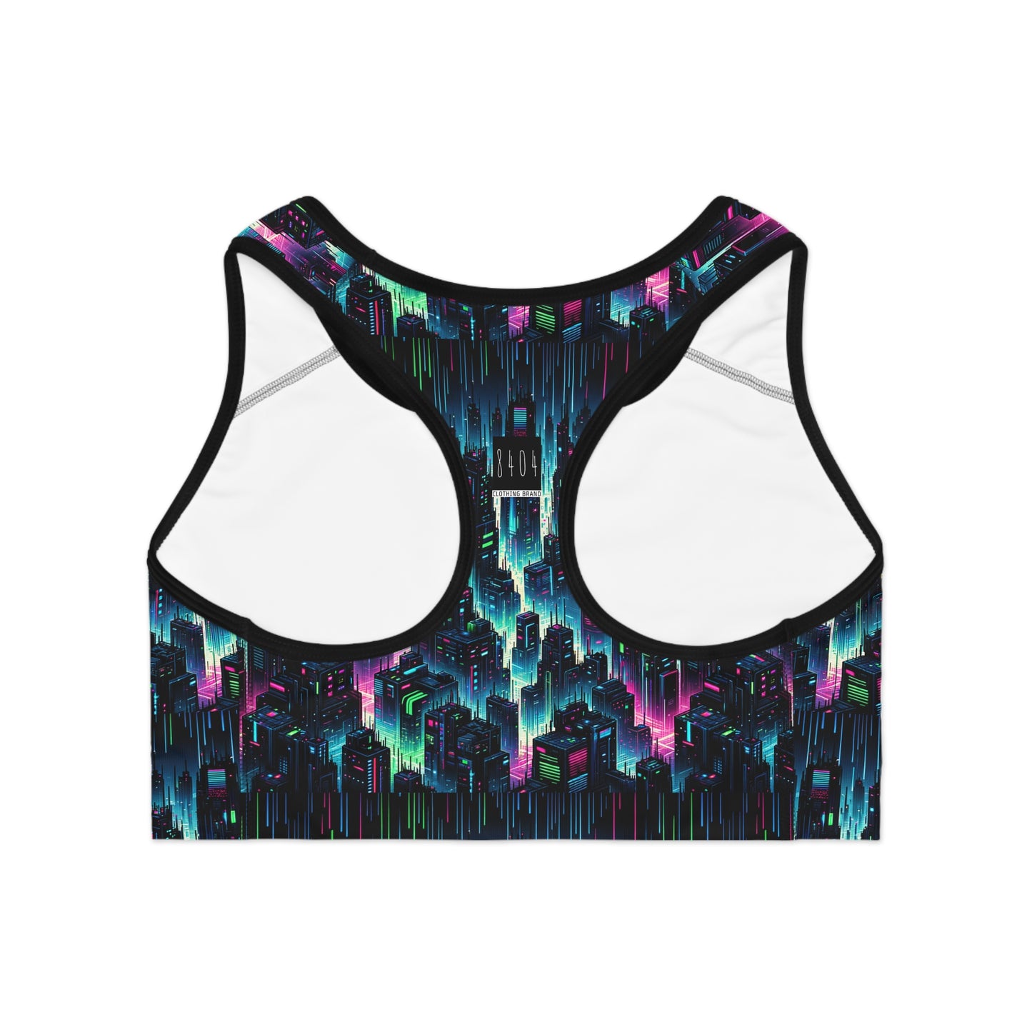 Tech Noir Graphics Cyberpunk Tech Aesthetic Sports Bra - 8404 Design-53