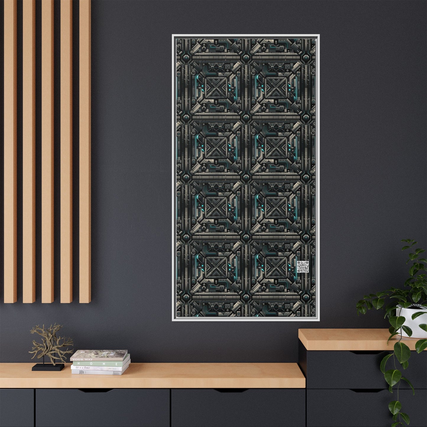 Tech Noir Futuristic Tech Aesthetic with a Dark Twist Matte Canvas, Framed (multi-color) - 8404 Design-59 B