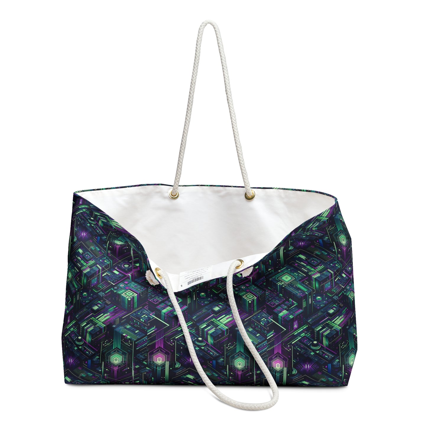 Tech Noir Aesthetics Tech-Forward Urban Dystopia Weekender Bag - 8404 Design-43