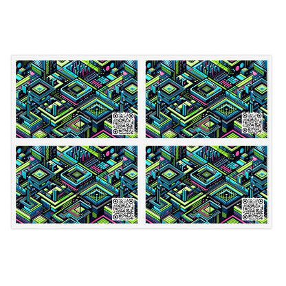 Tech Neon Fusion Tech-Forward Streetwear Sticker Sheets - 8404 Design-51