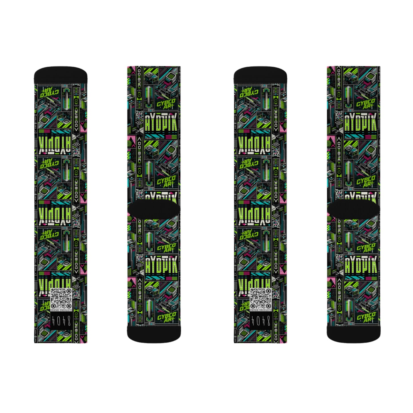 Tech-Forward Graphics Tech-Inspired Streetwear Sublimation Socks - 8404 Design-46