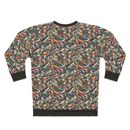 Urban Graffiti Fusion Eclectic Street Art Meets Modern Tech Culture Sweatshirt - 8404 Design-55