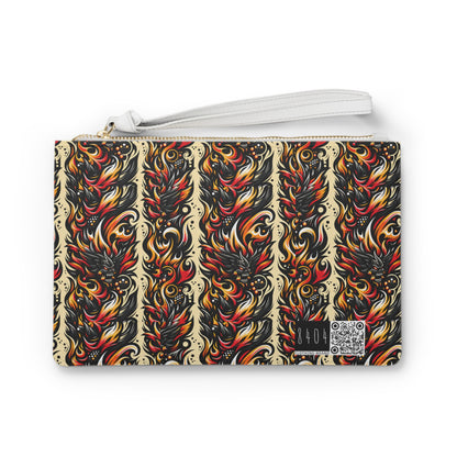 Flame Graphics Maximalist Streetwear Clutch Bag - 8404 Design-65